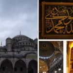 Blue Mosque & Hagia Sophia interiors with exquisite Islamic calligraphy...
