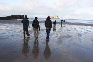 walking on the beach new year 2012