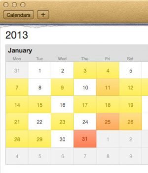 Apple's skeuomorphic calendar design