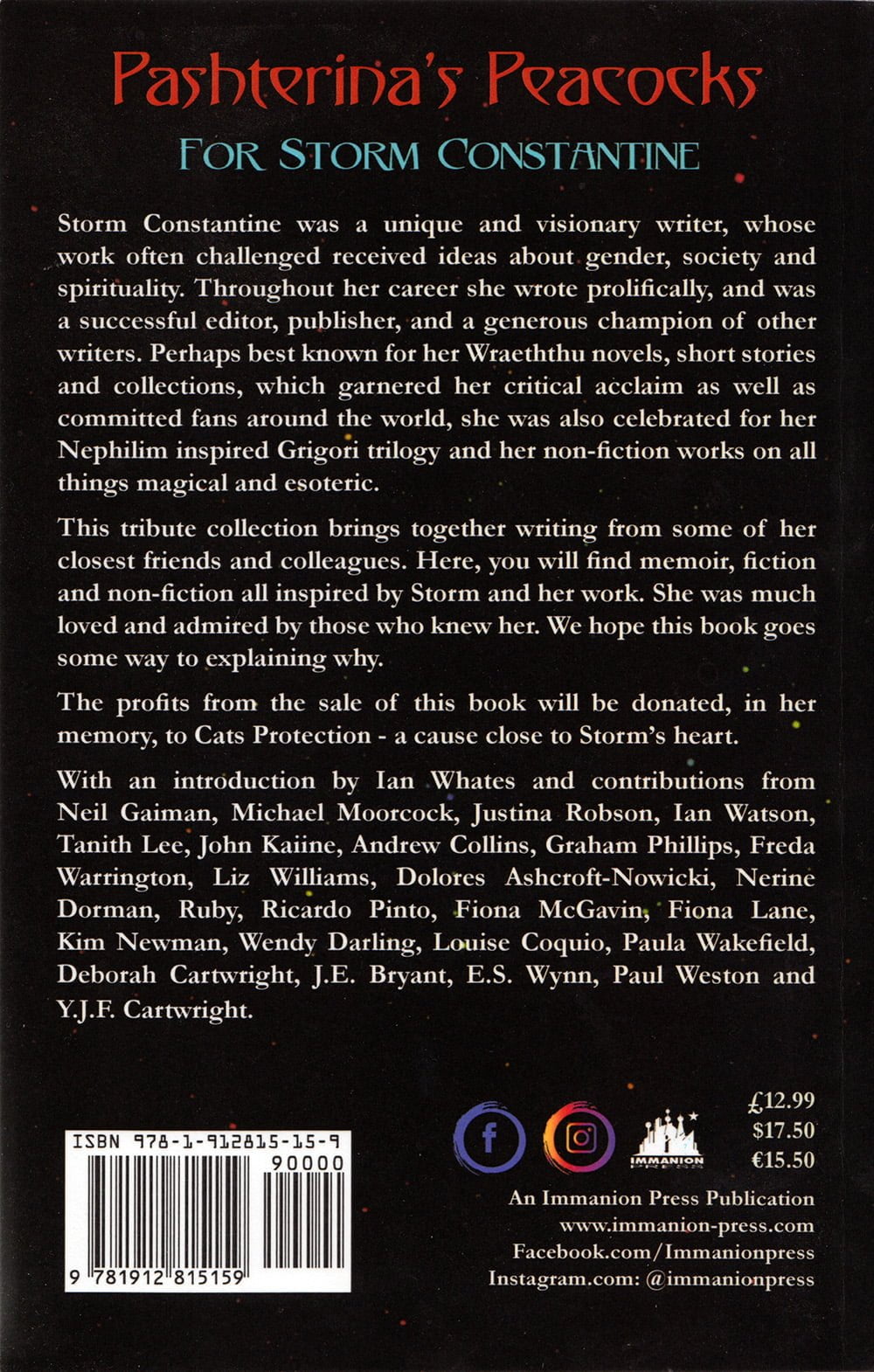 back cover of Pashterina's Peacocks