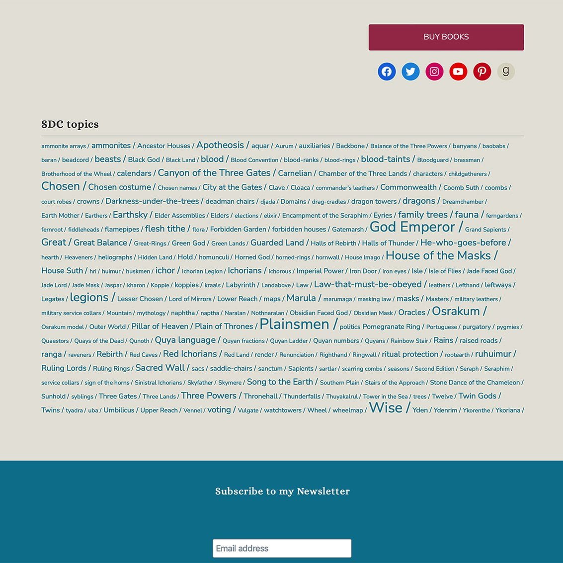 the SDC Companion Tag Cloud